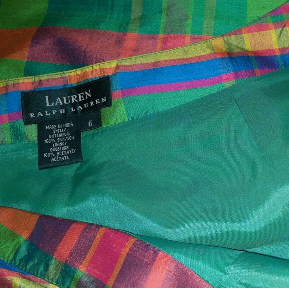 Ralph Lauren Plaid Skirt - 100% silk - Picture 2 of 4